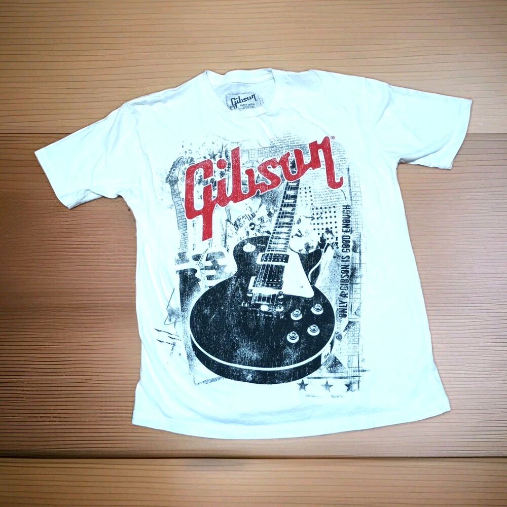 Gibson‎ Les Paul Guitar T-shirt Mens XL Only Gibson is Good Enough RN 111647